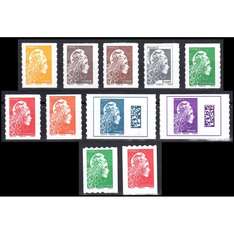 Timbres France Serie 11 Timbres Autocollants Marianne L Engagee 18 Chez Philarama 37