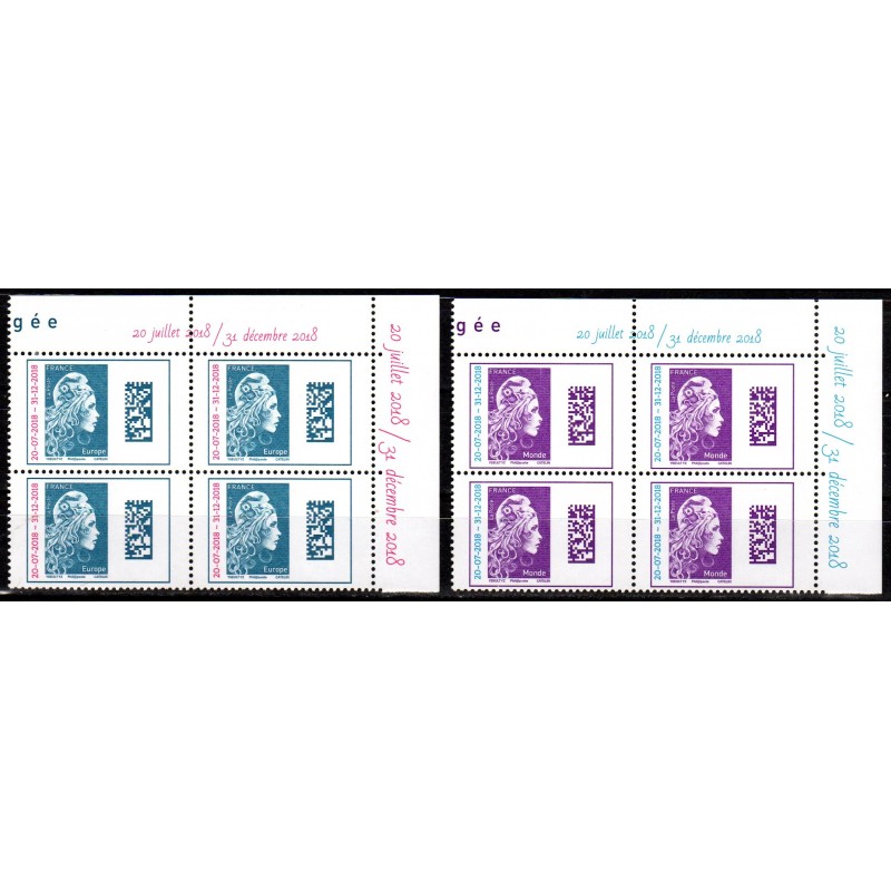 Timbres France 2018 Marianne 0,10€ et Lettre Verte surchargés 2013-2018  Neuf ** chez philarama37