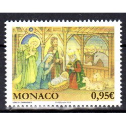 Timbre Monaco n°3163 Noël 2018