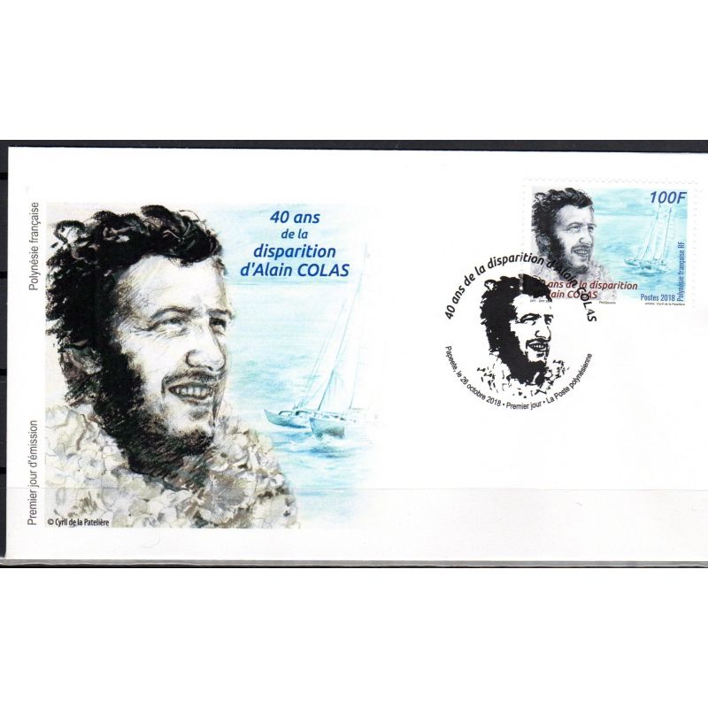 Enveloppe 1er Jour Polynésie 2018 40 ans de la disparition d'Alain Colas Enveloppe 1er Jour Polynésie 2018 40 ans de la disparition d'Alain Colas