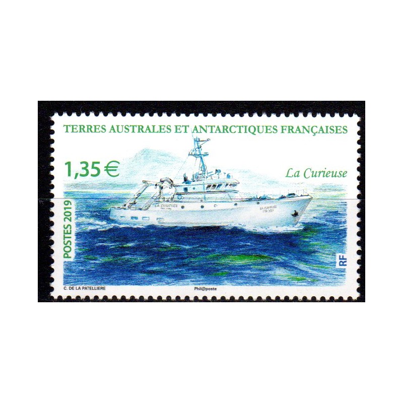 Timbre TAAF n°909 Navire océanographique La curieuse