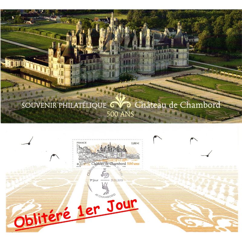 Bloc Souvenir n°156 Oblitéré 1er jour - 500 ans Château de Chambord