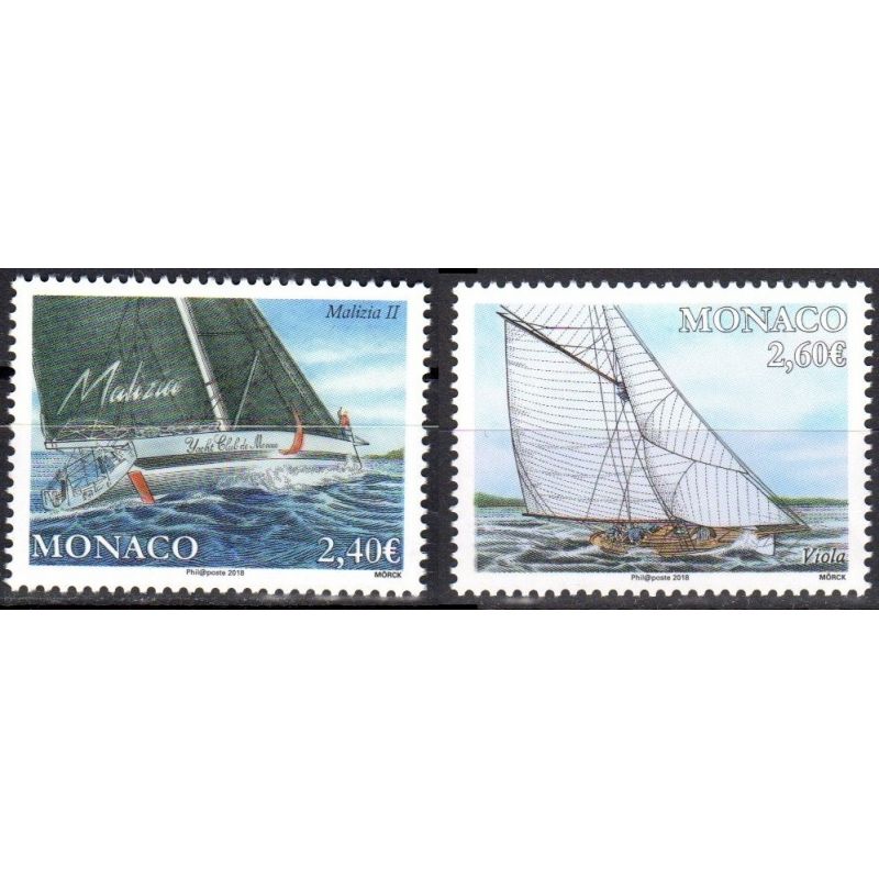 Timbres Monaco n°3160 et 3161 Yachting