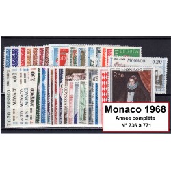 Timbres Monaco 1968 année...