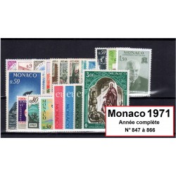 Timbres Monaco 1971 année...