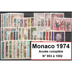 Timbres Monaco 1974 année...