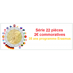 Série 22 pièces 2 Euros...