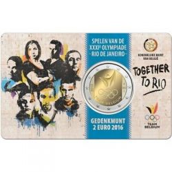 2 Euros commémorative Belgique Jeux Olympique de Rio Coin Card 2016 Version Française