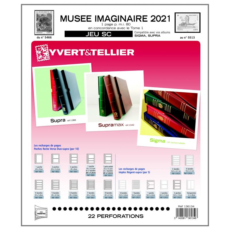 Jeu Yvert et Tellier France Musée Imaginaire SC 2021
