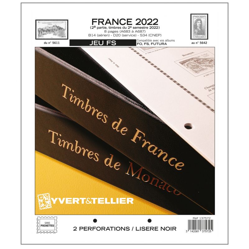 Nouveauté Jeu Yvert et Tellier France FS 2ème semestre 2022