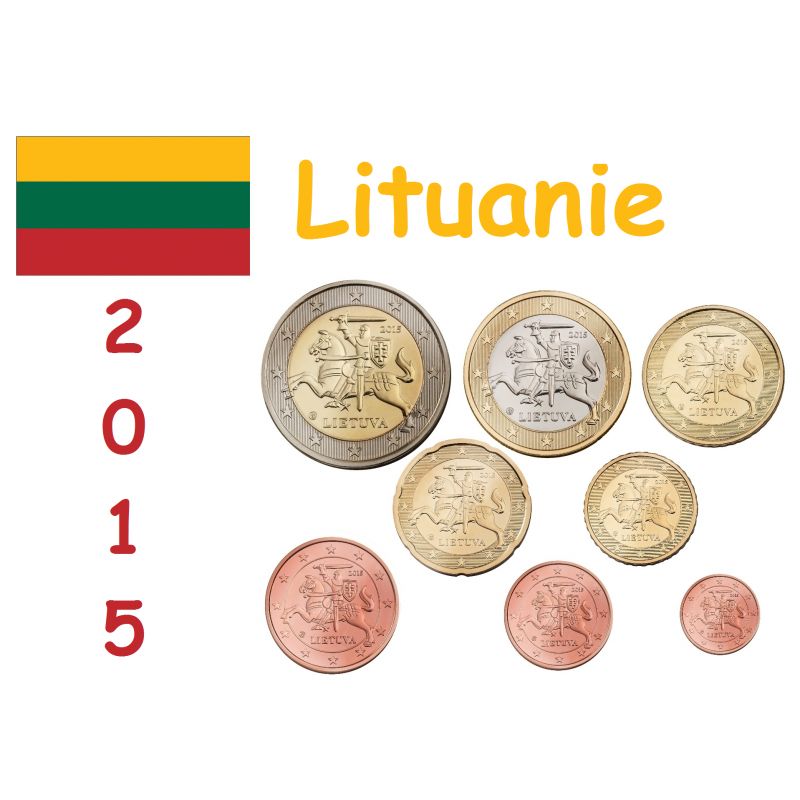 Série 8 pièces Euros Lituanie 2015
