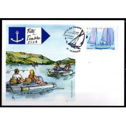 Souvenir philatélique FFAP Carte Fête du timbre 2024 "Voyage au fil de l'eau" Alençon 61