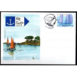 Souvenir philatélique FFAP Enveloppe Fête du timbre 2024 "Voyage au fil de l'eau" Alençon 61