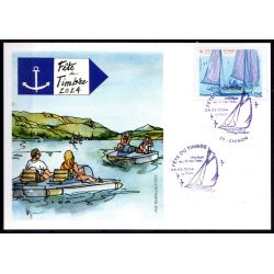 Souvenir philatélique FFAP Carte Fête du timbre 2024 "Voyage au fil de l'eau" Chinon 37