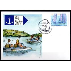 Souvenir philatélique FFAP Carte Fête du timbre 2024 "Voyage au fil de l'eau" Senillé-St-Sauveur 86