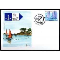 Souvenir philatélique FFAP Enveloppe Fête du timbre 2024 "Voyage au fil de l'eau" Senillé-St-Sauveur 86