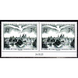 Timbres avec dates de l'affiche XIIe congrès de l’Union Postale Universelle Paris 1947 - Salon d'Automne 2023 - 2 timbres à 7€