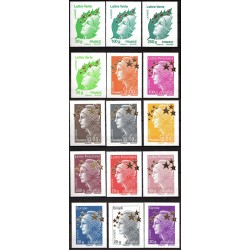 Timbres France 2018 Marianne 0,10€ et Lettre Verte surchargés 2013-2018  Neuf ** chez philarama37