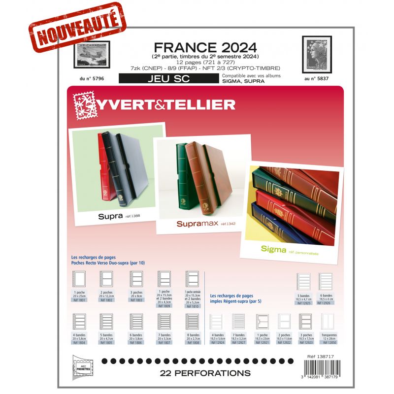 Nouveauté Jeu Yvert et Tellier France SC 2ème semestre 2024 Nouveauté Jeu Yvert et Tellier France SC 2ème semestre 2024