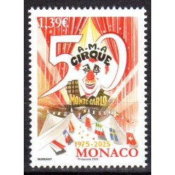 Timbre Monaco 2025 50 ans...