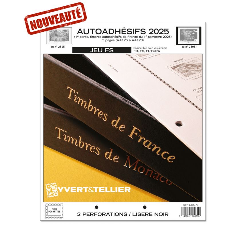 Nouveauté Jeu Yvert et Tellier France Autoadhésifs FS 1er semestre 2025