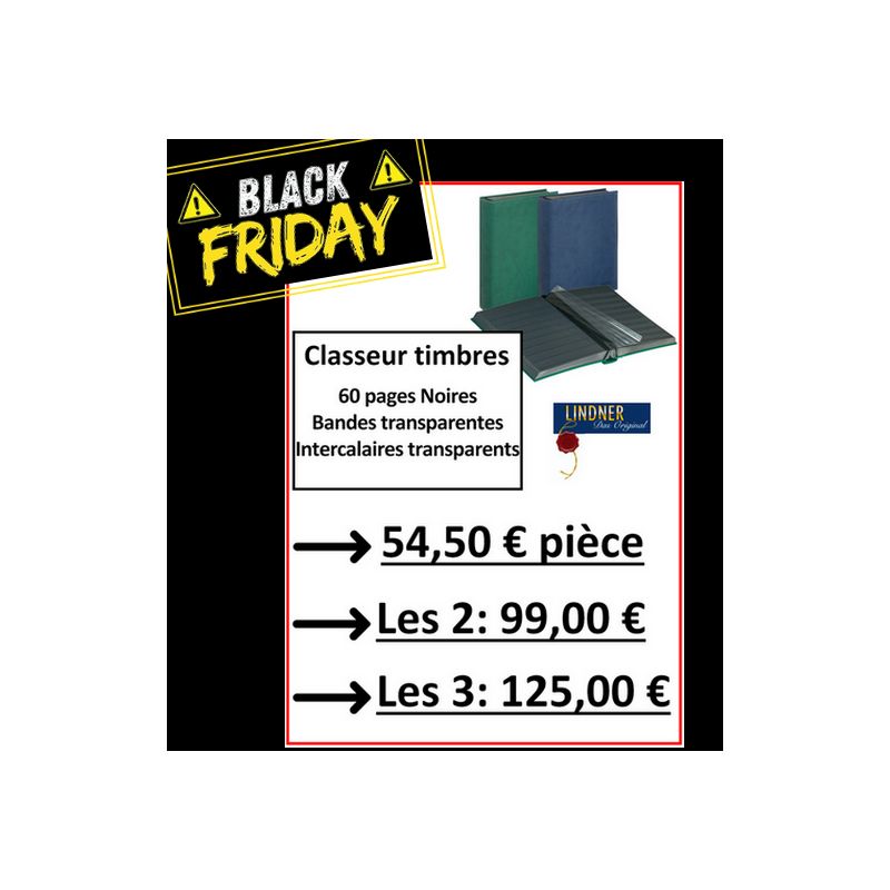 Classeur Timbres 60 pages noires - Lindnder