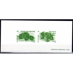 Gravure du timbre "Tracteur...
