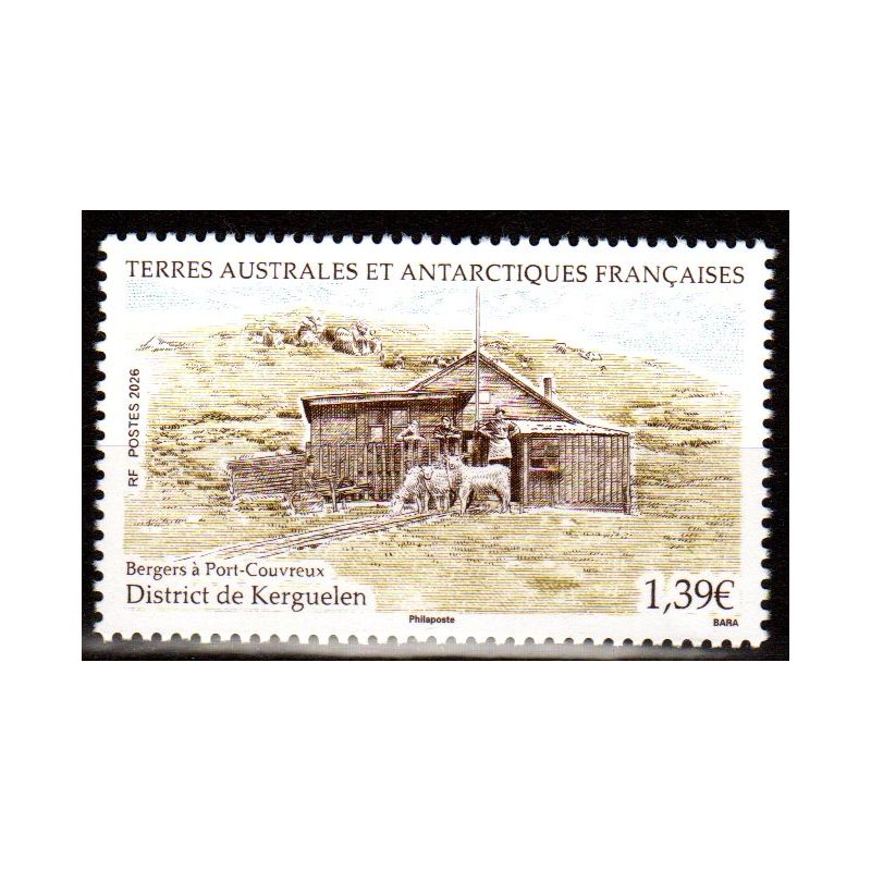 Timbre TAAF 2026 Bergers à Port-Couvreux