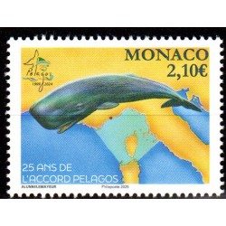 Timbre Monaco n°3500 25 ans...
