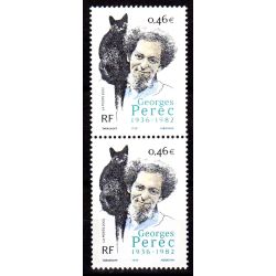 Variétés Timbre France n°3518a Georges Perec Sans bande phosphorescente