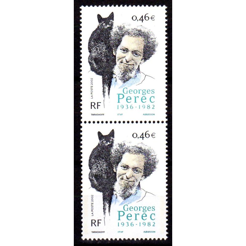 Variétés Timbre France n°3518a Georges Perec Sans bande phosphorescente