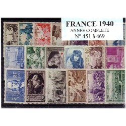 Timbres France 1940 année...