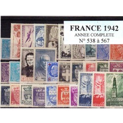 Timbres France 1942 année...