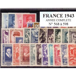 Timbres France 1943 année...