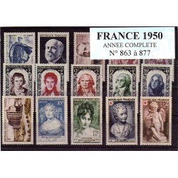 Timbres France 1950 année...