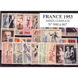 Timbres France 1953 année...