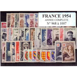 Timbres France 1954 année...