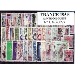 Timbres France 1959 année...