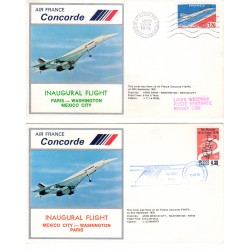 Lot de 2 enveloppes Concorde Présidentiel Paris-Marrakech signature Chemel 1987 