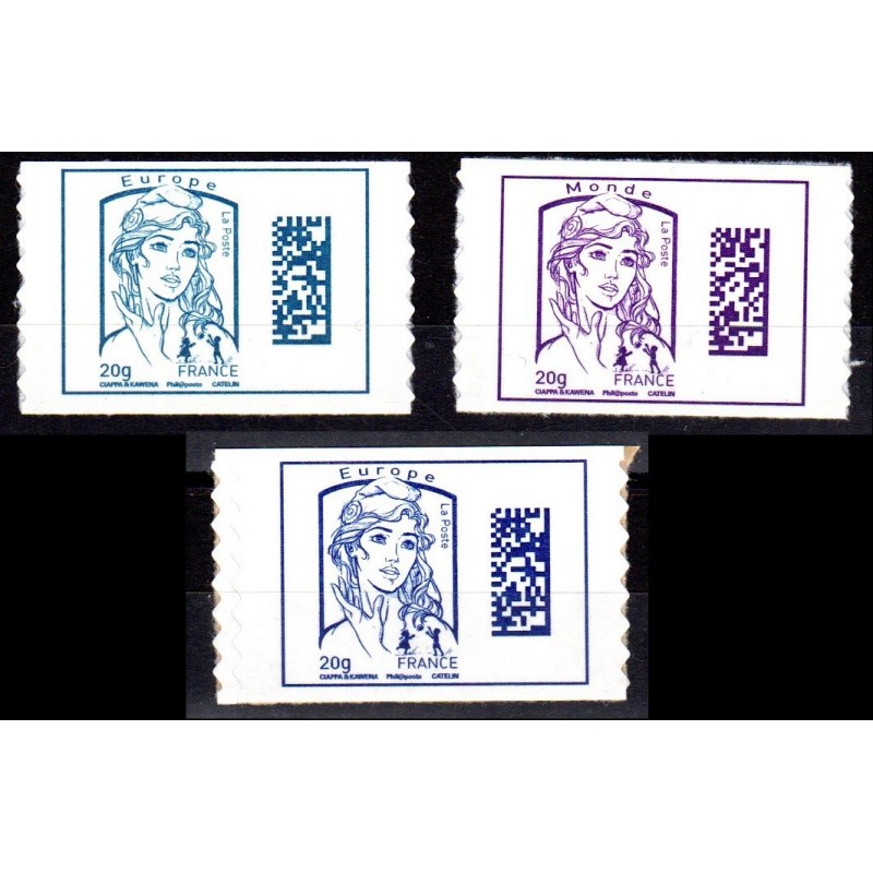 Carnet de 6 timbres Marianne - Bleu