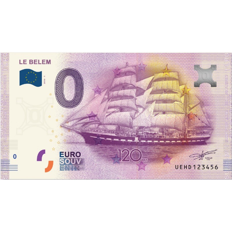 Billet touristique zéro euros Le Belem 120 ans chez philarama37